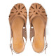 SANDALES PLATES EN CUIR ANDREA TAUPE PORRONET - Querol online