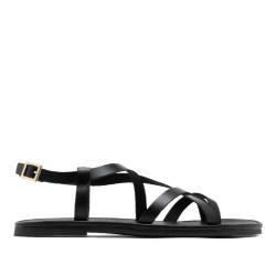SANDALIA DE DEDO PIEL ABRIL NEGRO PORRONET - Querol online