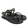 SANDALIA PLANA DE PIEL TACHUELAS ALESSANDRA NEGRO PORRONET
