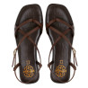 SANDALIA PLANA DE PIEL TIRAS BÁRBARA MOKA PORRONET