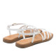 SANDALIA PLANA DE PIEL BONNIE BLANCO PORRONET - Querol online