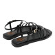 SANDALIA PLANA DE PIEL BONNIE NEGRO PORRONET - Querol online