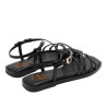 SANDALIA PLANA DE PIEL BONNIE NEGRO PORRONET