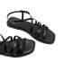SANDALIA PLANA DE PIEL BONNIE NEGRO PORRONET - Querol online