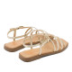 SANDALIA PLANA DE PIEL BONNIE ORO PORRONET - Querol online