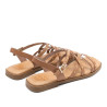 SANDALIA PLANA DE PIEL DE TIRAS CON TACHUELAS BLAIR TAUPE PORRONET
