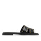 SANDALIA PLANA DE PIEL CON TACHUELAS BECCA NEGRO PORRONET - Querol online
