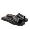 SANDALIA PLANA DE PIEL CON TACHUELAS BECCA NEGRO PORRONET