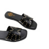 SANDALIA PLANA DE PIEL CON TACHUELAS BECCA NEGRO PORRONET