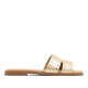 SANDALIA PLANA DE PIEL CON TACHUELAS BECCA ORO PORRONET - Querol online