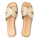 SANDALIA PLANA DE PIEL CON TACHUELAS BECCA ORO PORRONET - Querol online