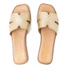 SANDALIA PLANA DE PIEL CON TACHUELAS BECCA ORO PORRONET