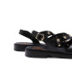 SANDALIA PLANA DE PIEL TACHUELAS CHLOE NEGRO PORRONET - Querol online