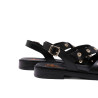 SANDALIA PLANA DE PIEL TACHUELAS CHLOE NEGRO PORRONET