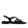 SANDALIA PLANA DE PIEL TACHUELAS CHLOE NEGRO PORRONET