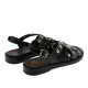 SANDALIA PLANA DE PIEL TACHUELAS CHLOE NEGRO PORRONET - Querol online