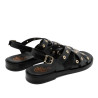 SANDALIA PLANA DE PIEL TACHUELAS CHLOE NEGRO PORRONET