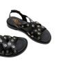 SANDALIA PLANA DE PIEL TACHUELAS CHLOE NEGRO PORRONET