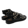 SANDALIA PLANA DE PIEL TACHUELAS CHLOE NEGRO PORRONET