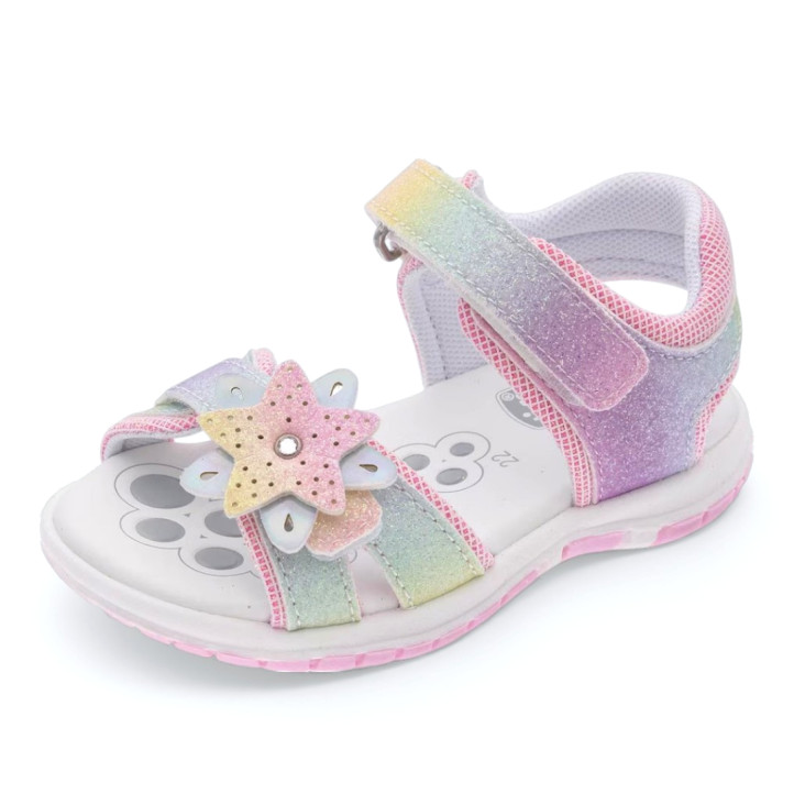 sandàlies Chicco fecola multicolor amb glitter i flors - Querol online