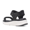 Sandalias cuña Nicoboco madol negras con doble velcro estilo deportivo