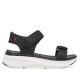 Sandalias cuña Nicoboco madol negras con doble velcro estilo deportivo - Querol online