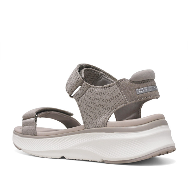 Sandalias cuña Nicoboco madol grises con doble velcro estilo deportivo - Querol online
