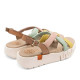 SANDALIA DE CUÑA DE PIEL DANIELA TAUPE COLORES PORRONET - Querol online