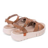 SANDALIA DE CUÑA DE PIEL DULCE TAUPE PORRONET