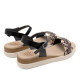 SANDALIA CUÑA DE PIEL FLAVIA NEGRO PORRONET - Querol online