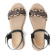 SANDALIA CUÑA DE PIEL FLAVIA NEGRO PORRONET - Querol online