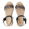 SANDALIA CUÑA DE PIEL FLAVIA NEGRO PORRONET