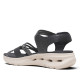 Sandalias cuña Amarpies negras con tiras cruzadas elásticas y detalles en la suela - Querol online