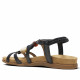 Sandàlies planes Amarpies negres amb tires creuades i detalls de pedres de colors - Querol online