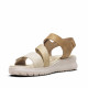 Sandàlies falca Amarpies en tons beix amb triple tancament de velcro - Querol online
