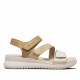 Sandàlies falca Amarpies en tons beix amb triple tancament de velcro - Querol online