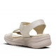 Sandalias cuña Amarpies beige con tiras cruzadas elásticas y doble cierre con velcro - Querol online
