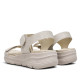 Sandalias cuña Amarpies beige con tiras cruzadas elásticas y doble cierre con velcro - Querol online