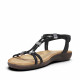 Sandàlies planes Amarpies negres amb tires brillants i aplics metal·litzats - Querol online