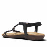 Sandàlies planes Amarpies negres amb tires brillants i aplics metal·litzats