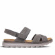 Sandàlies In Blu grises amb tires devanteres creuades i doble tancament amb velcro - Querol online
