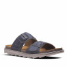 Sandalias In Blu azules con tiras troqueladas con doble hebilla