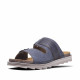 Sandalias In Blu azules con tiras troqueladas con doble hebilla - Querol online