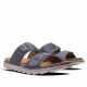 Sandalias In Blu azules con tiras troqueladas con doble hebilla - Querol online