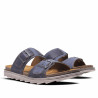 Sandalias In Blu azules con tiras troqueladas con doble hebilla