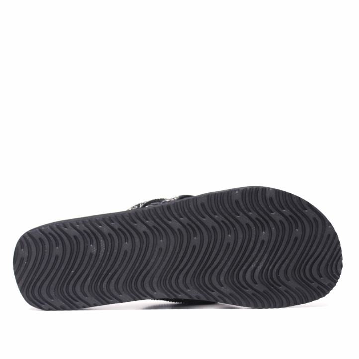 Chanclas Nicoboco ansar negras con doble tira al dedo con brillantes - Querol online