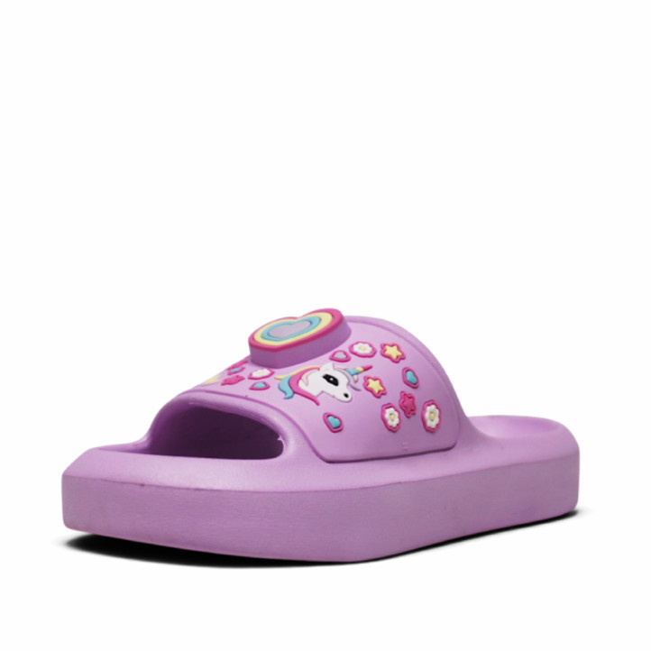Chanclas Nicoboco heart lilas con corazones y unicornios - Querol online