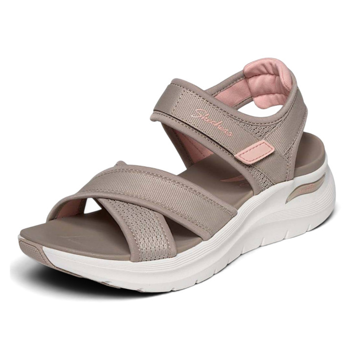 Sandalias cuña Skechers arch fit 2.0 sandal-feelin' bright taupe/coral - Querol online