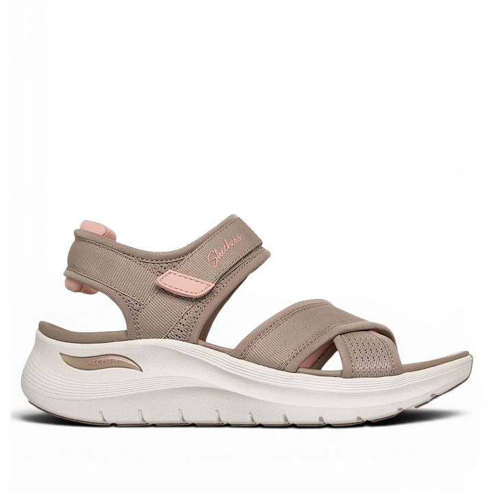 Sandalias cuña Skechers arch fit 2.0 sandal-feelin' bright taupe/coral - Querol online