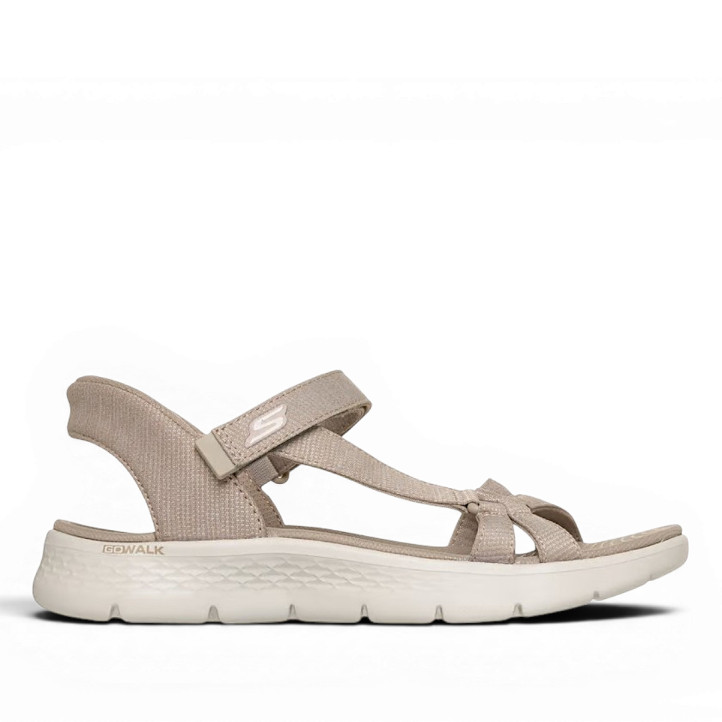 Sandàlies planes Skechers slip-ins: GO WALK felx sandal-illuminate beix - Querol online